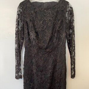 ABS Evening Collection Black Lace Sheath Dress